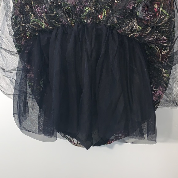 NWOT Fashion Nova Floral Sequins Bustier Top Strapless Babydoll Dress - Picture 15 of 16